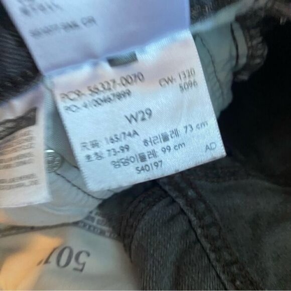 Levi’s Premium 501 Original Shorts Distressed Cutoff Eat Your Words Charcoal 29 - Picture 6 of 10